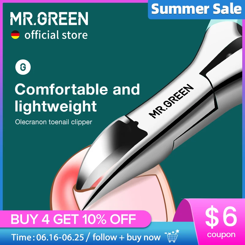 MR.GREEN ingrown Nail Clippers Toenail Cutter Stainless Steel Pedicure Tools Thick Toe Nail Correction Deep Into Nail Grooves
MR.GREEN ingrown Nail Clippers Toenail Cutter Stainless Steel Pedicure Tools Thick Toe Nail Correction Deep Into Nail Grooves