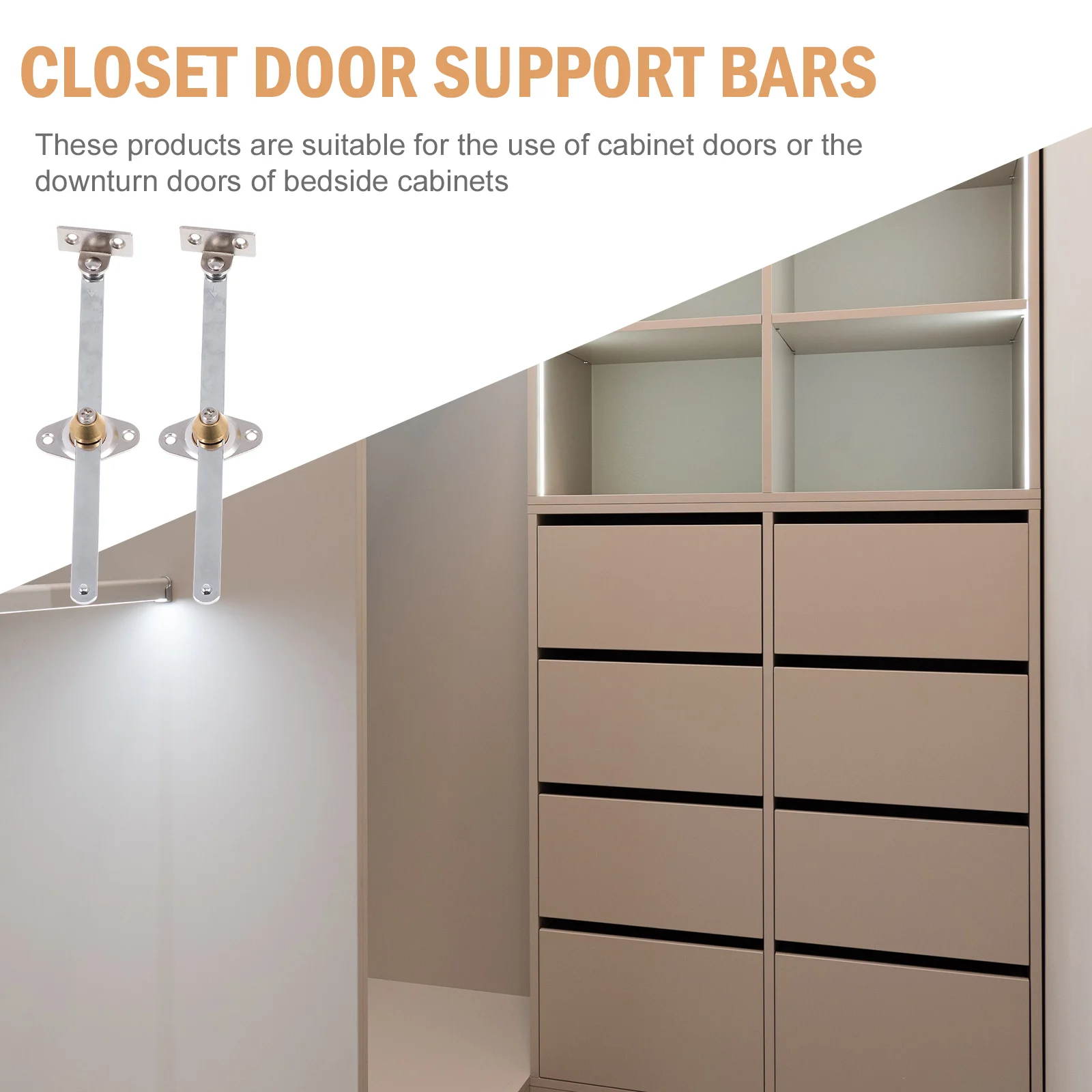 2 Pcs Door Stay Steel Support Bars Practical Stretch Durable Heavy Multiple Function Shelf Lift for Cabinet Sturdy
2 Pcs Door Stay Steel Support Bars Practical Stretch Durable Heavy Multiple Function Shelf Lift for Cabinet Sturdy