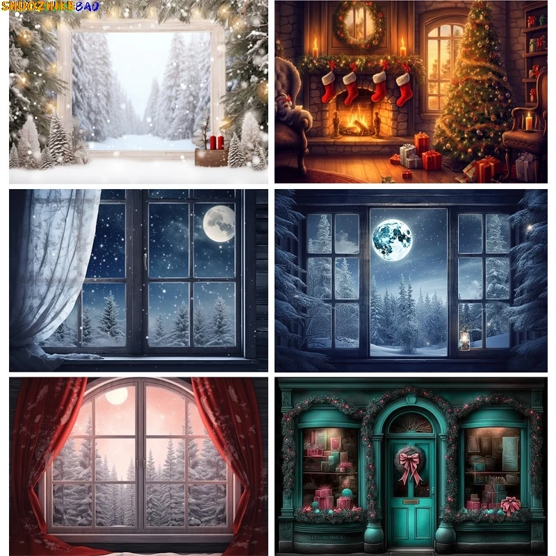 Vinyl Custom Christmas Day Fireplace Photography Backdrops Prop Window Living Room Interior Village House Theme Background DR-10
Vinyl Custom Christmas Day Fireplace Photography Backdrops Prop Window Living Room Interior Village House Theme Background DR-10