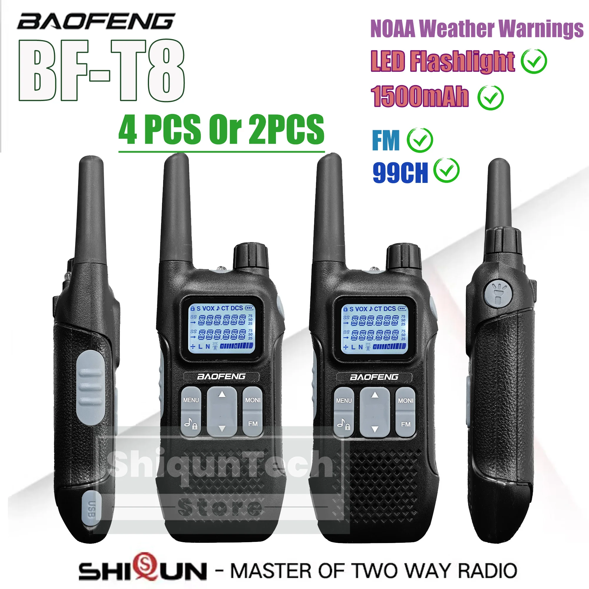 Baofeng BF-T8 Walkie Talkie UHF MINI USB Charge High Capacity Ham Radio 1500mAh 99CH Long Range Portable Kids Mini Two Way Radio
Baofeng BF-T8 Walkie Talkie UHF MINI USB Charge High Capacity Ham Radio 1500mAh 99CH Long Range Portable Kids Mini Two Way Radio