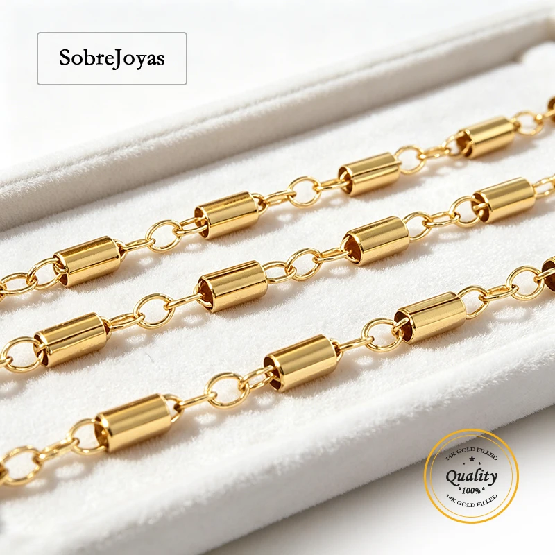 14K Gold Filled 1.7mm Tube Bar Chain Unfinished Necklace Minimalist Gold Jewelry DIY Wholesale Chain for Jewelry Making
14K Gold Filled 1.7mm Tube Bar Chain Unfinished Necklace Minimalist Gold Jewelry DIY Wholesale Chain for Jewelry Making