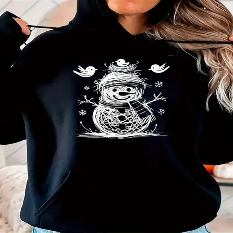 Womens Soft Relaxed Fit Hoodie Drawstring Hood Kangaroo Pocket Snowman Snowflake Print Cozy Autumn Winter Season Pullover
Womens Soft Relaxed Fit Hoodie Drawstring Hood Kangaroo Pocket Snowman Snowflake Print Cozy Autumn Winter Season Pullover