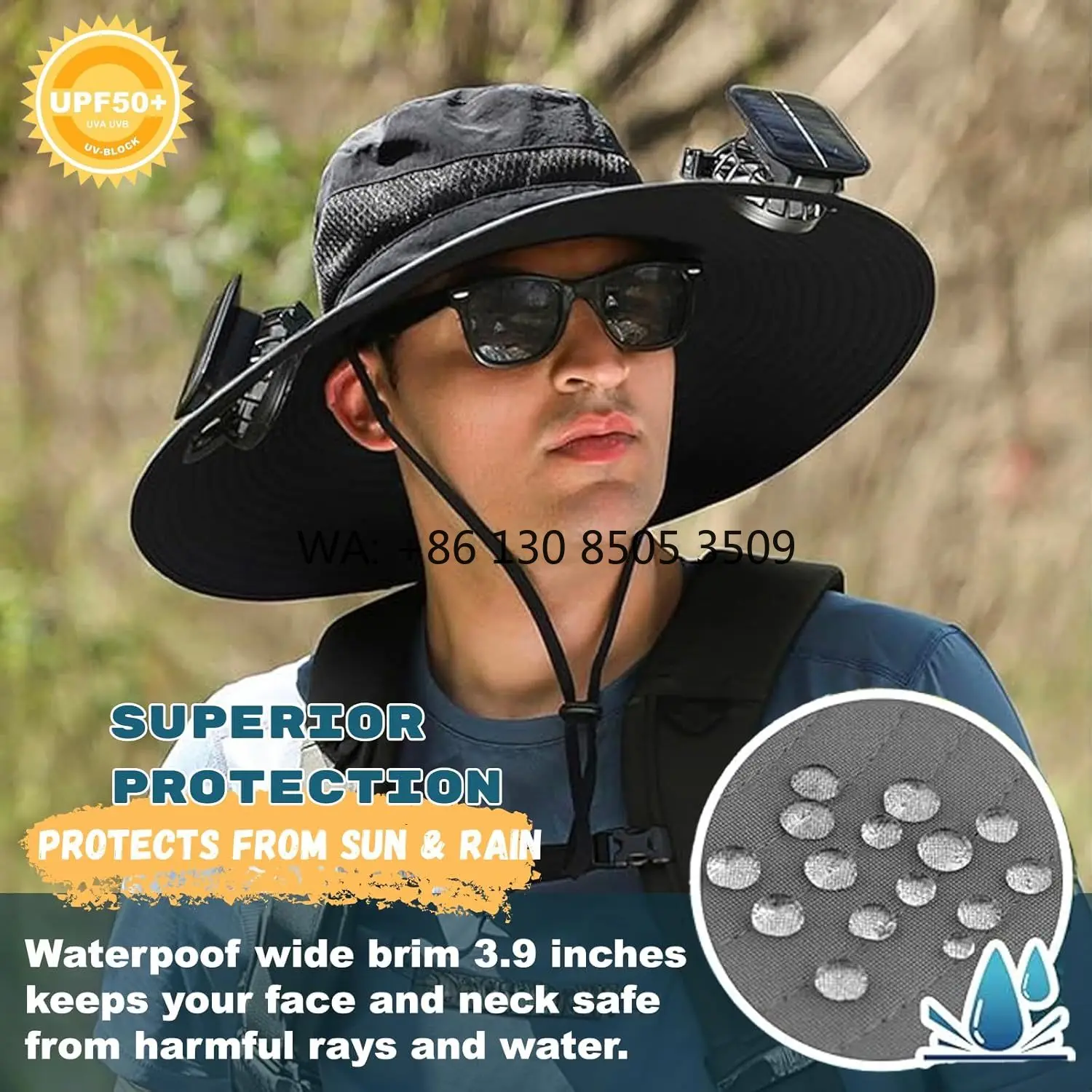 Stay Cool with Solar Fan Hat, Wide Brim Outdoor Sun Hat with Built-in Fan, UPF 50+ Protection for Fishing, Hiking, Gardening
Stay Cool with Solar Fan Hat, Wide Brim Outdoor Sun Hat with Built-in Fan, UPF 50+ Protection for Fishing, Hiking, Gardening
