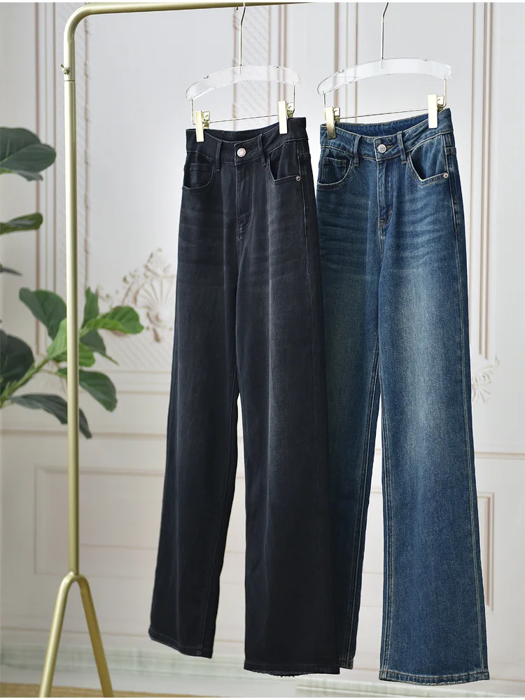 Women's High Waisted Jeans Casual Handmade Nail Bead Loose Wide Leg Pants Spring Autumn New Versatile
Women's High Waisted Jeans Casual Handmade Nail Bead Loose Wide Leg Pants Spring Autumn New Versatile