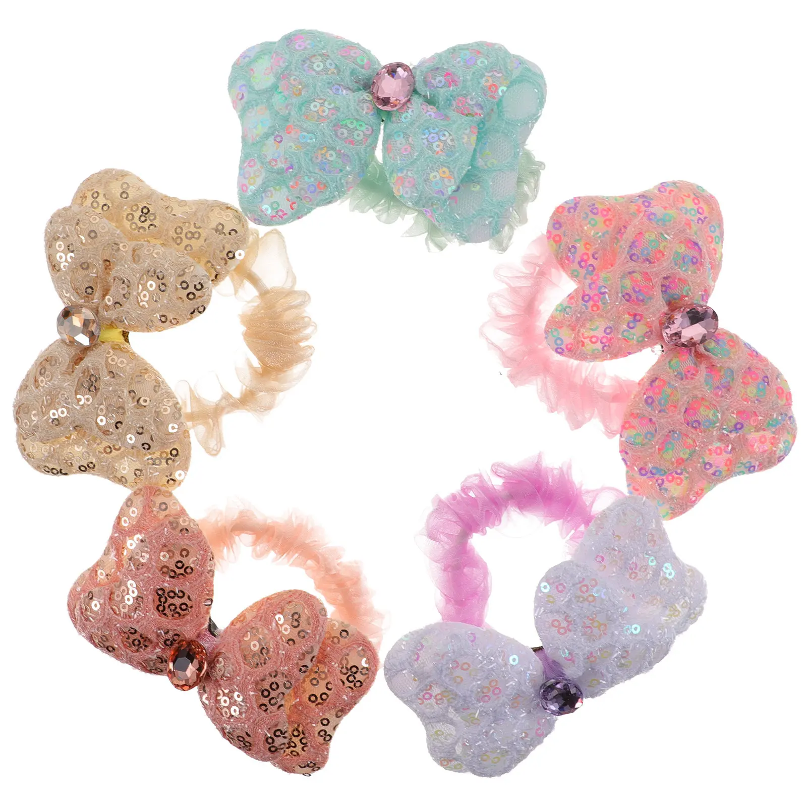 5Pcs Bright Color Sequin Bow Hair Ties Elastic Ponytail Holders Girls Toddler Hair Bands Cute Ponytail Holders
5Pcs Bright Color Sequin Bow Hair Ties Elastic Ponytail Holders Girls Toddler Hair Bands Cute Ponytail Holders