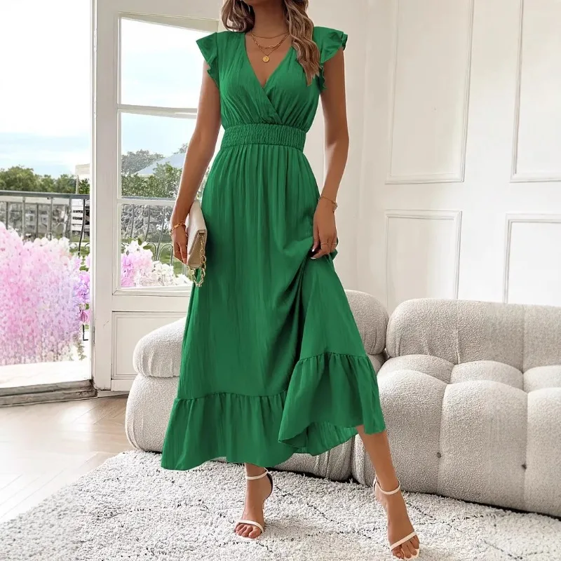 2025 New Fashion Women's Draped Summer Short sleeved Dress Bohemian Ladies Elegant Wedding Dress Clothes Female Solid Bodycon
2025 New Fashion Women's Draped Summer Short sleeved Dress Bohemian Ladies Elegant Wedding Dress Clothes Female Solid Bodycon