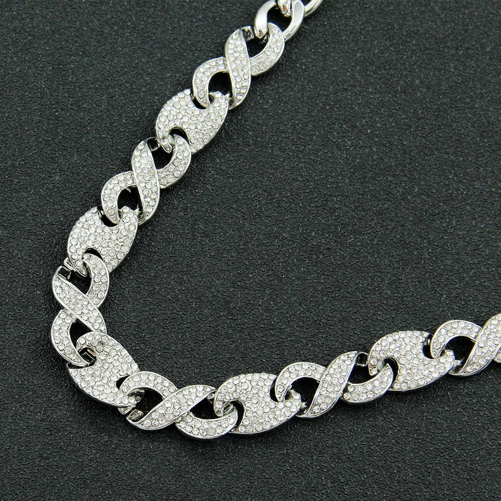 Hip Hop Iced Out Cuban Chain Necklace for Men Bling Rhinestone Silver Rapper Necklace Jewelry Punk Choker Gift
Hip Hop Iced Out Cuban Chain Necklace for Men Bling Rhinestone Silver Rapper Necklace Jewelry Punk Choker Gift