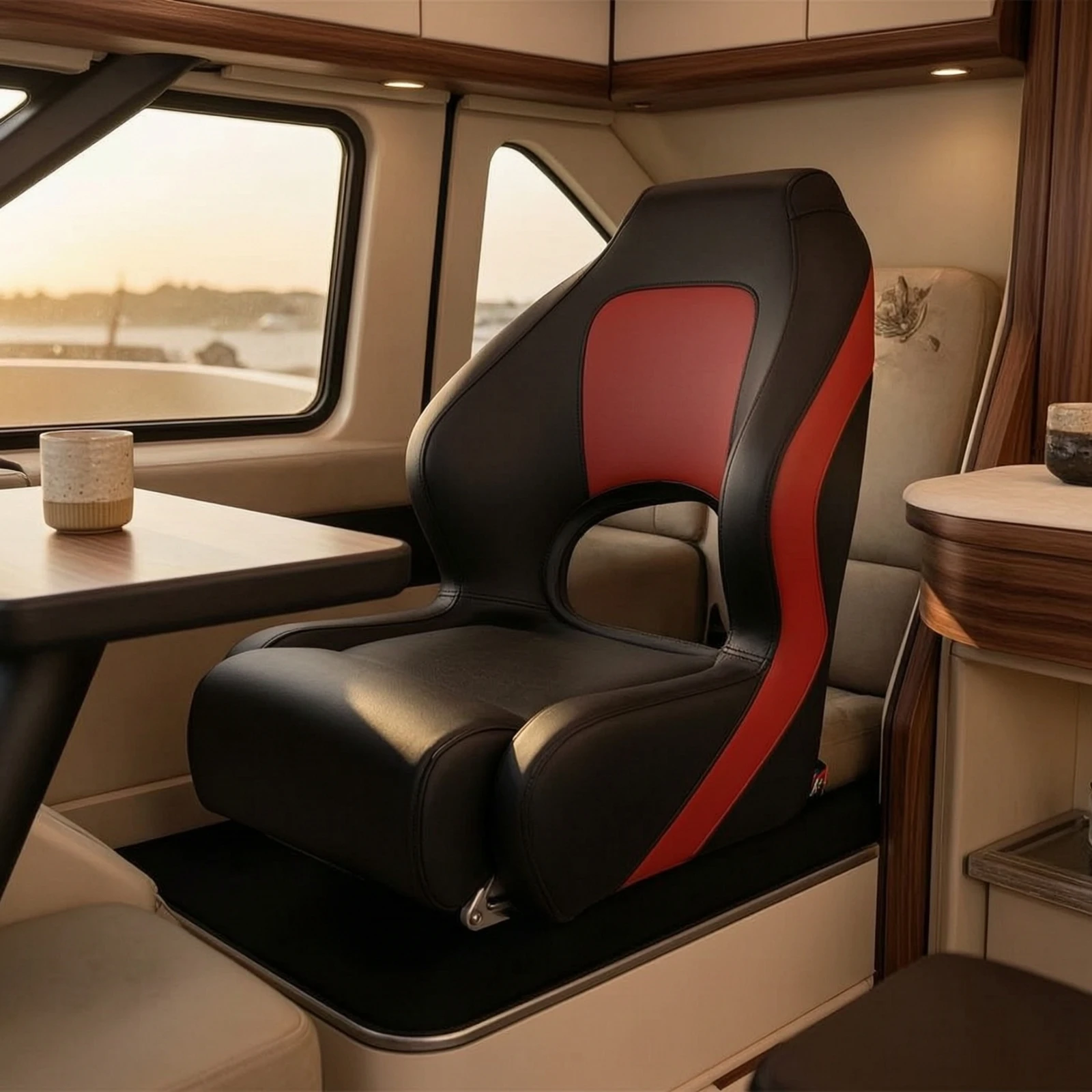 Boat Helm Chair Cushioned High Back Boat Seat Marine Grade Ergonomic for Captains, Boats, Yachts
Boat Helm Chair Cushioned High Back Boat Seat Marine Grade Ergonomic for Captains, Boats, Yachts