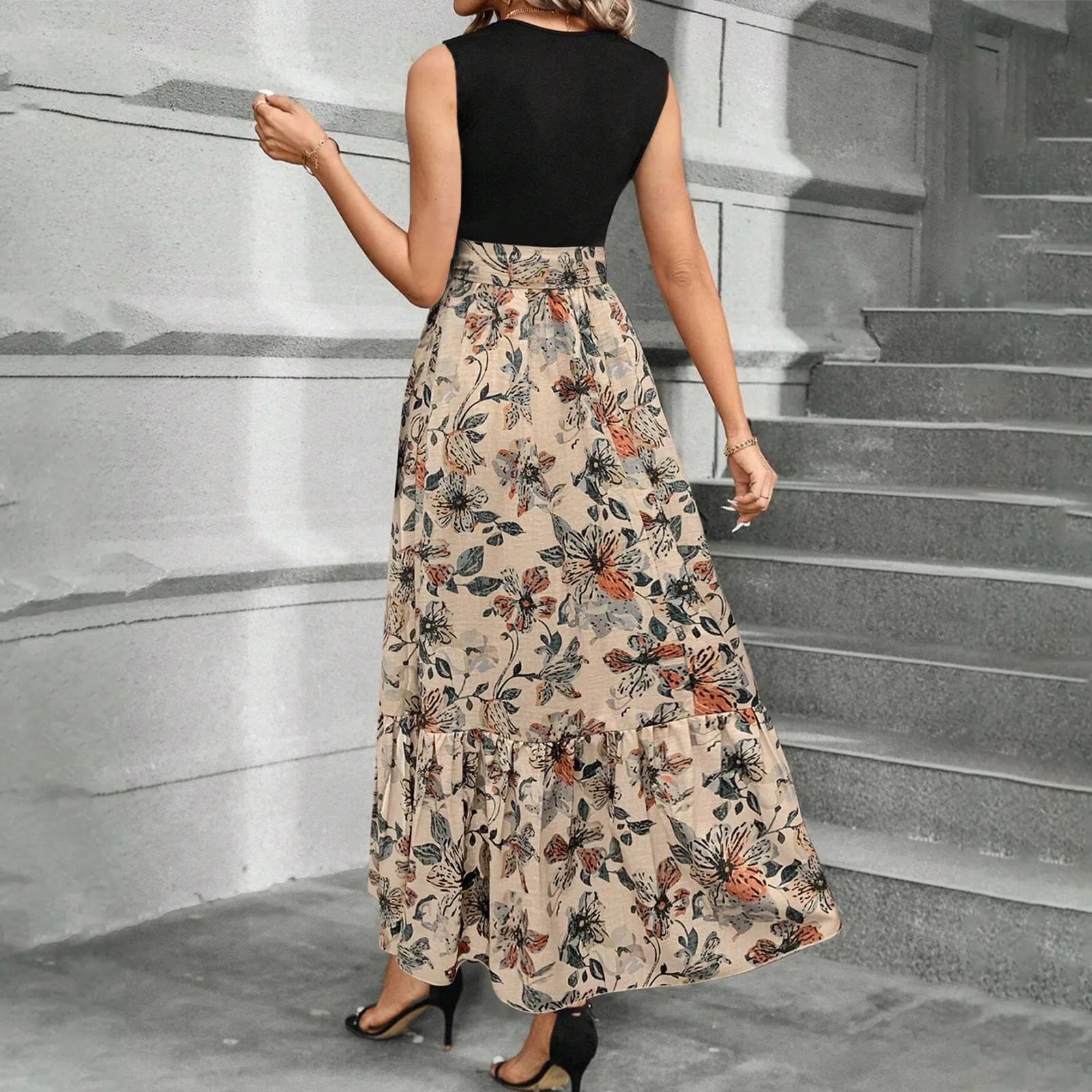 Women's Floral Print High Waist Sleeveless Dresses Fashionable Soft Bow Pleated Dress Cotton Tanks Splicing A-Line Dresses
Women's Floral Print High Waist Sleeveless Dresses Fashionable Soft Bow Pleated Dress Cotton Tanks Splicing A-Line Dresses