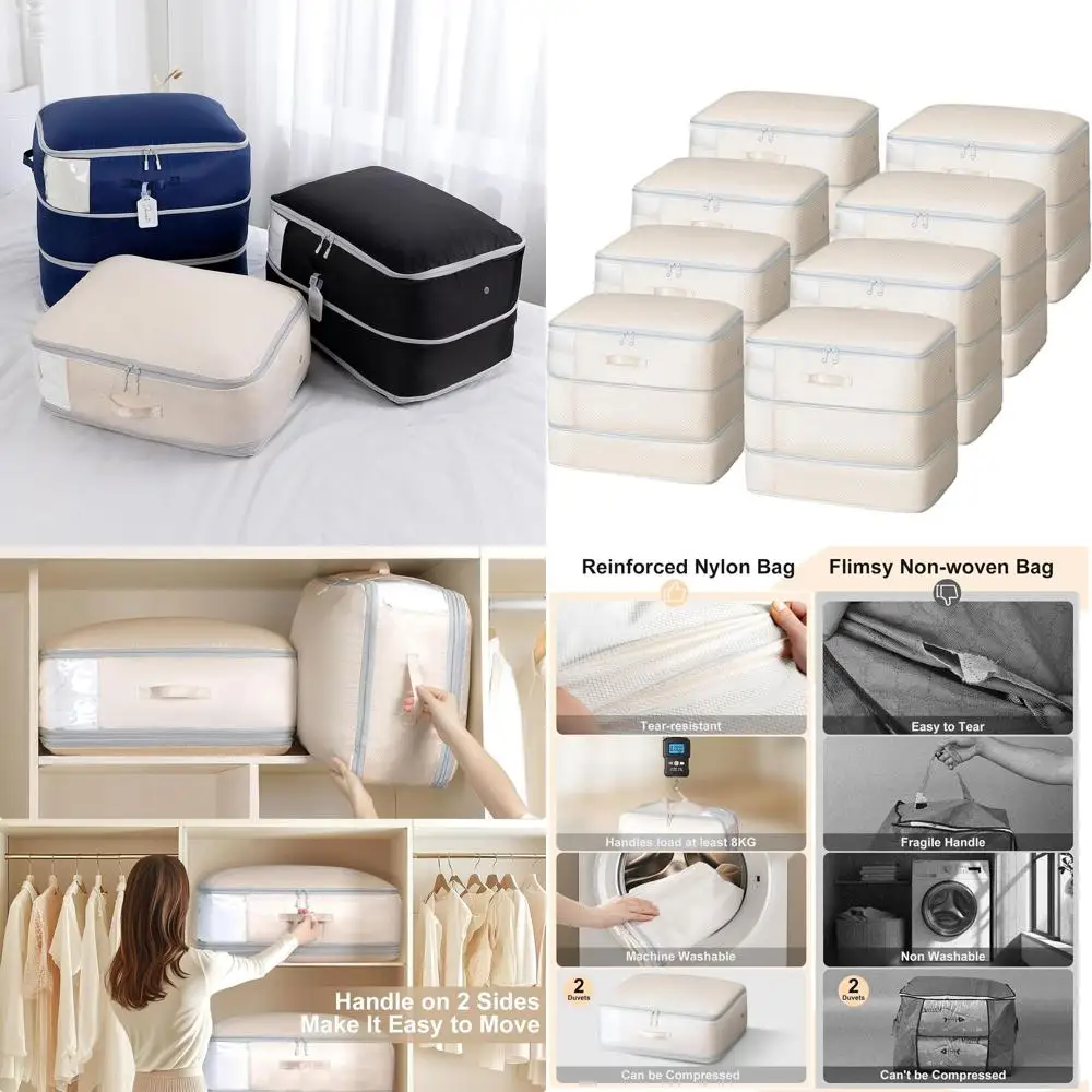 Большие вместительные 3-слойные компрессионные мешки для хранения одеял, 8 штук, моющиеся, бежевые
Большие вместительные 3-слойные компрессионные мешки для хранения одеял, 8 штук, моющиеся, бежевые