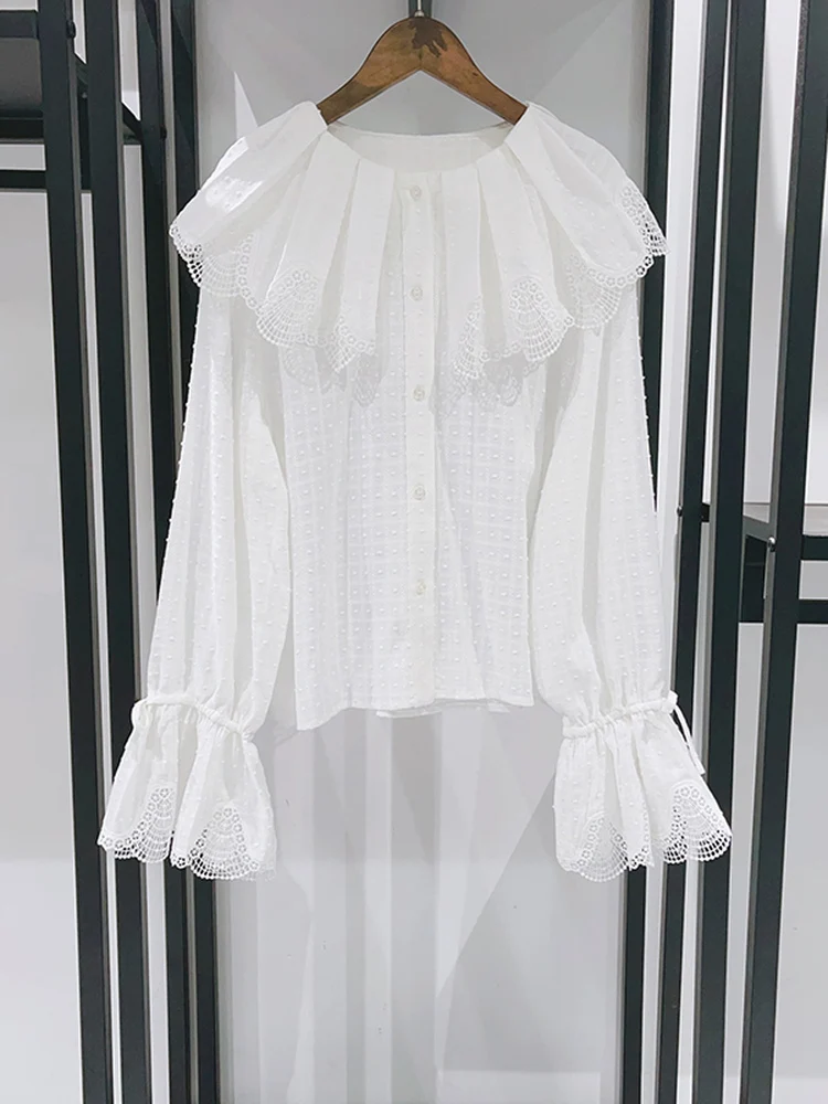 Французское кружево с вышивкой irt Princ Tie с поясом Bell Sve, женское свободное хлопковое длинное све irt на осень
Французское кружево с вышивкой irt Princ Tie с поясом Bell Sve, женское свободное хлопковое длинное све irt на осень