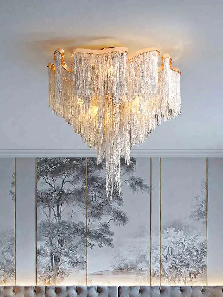 Tassel ceiling lamp Nordic post-modern designer light luxury living room lamp bedroom lamp
Tassel ceiling lamp Nordic post-modern designer light luxury living room lamp bedroom lamp
