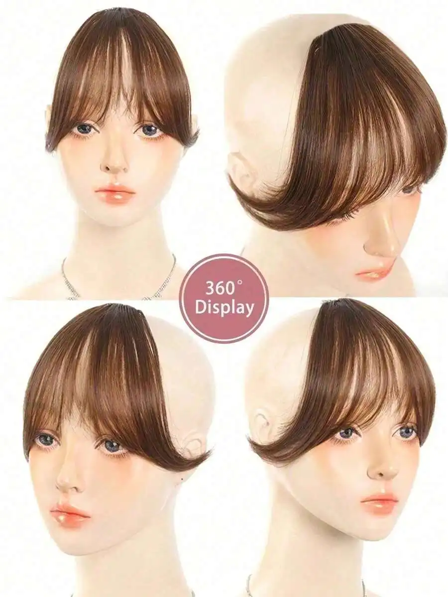 360° Rotating Straight Synthetic Hair Topper With Natural Side Bangs, High-Temp Fiber, Claw Clip Fastening, Lightweight Daily
360° Rotating Straight Synthetic Hair Topper With Natural Side Bangs, High-Temp Fiber, Claw Clip Fastening, Lightweight Daily