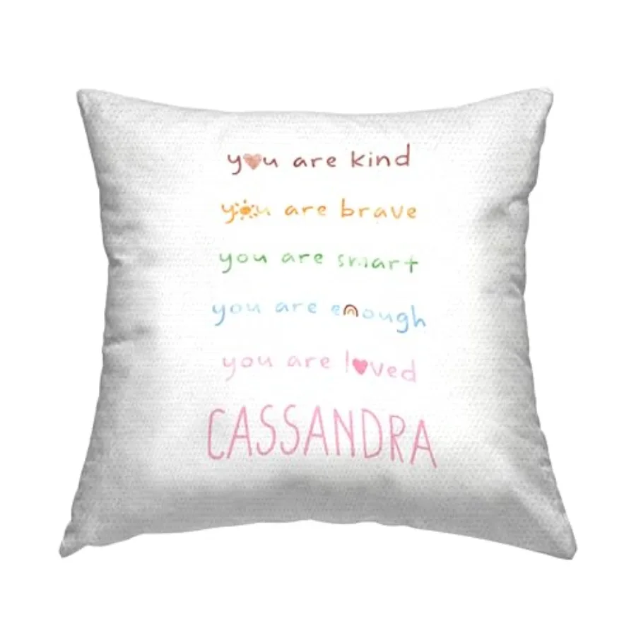 Personalized Self Confidence Phrases Design by Daphne Polselli Outdoor Printed Pillow
Personalized Self Confidence Phrases Design by Daphne Polselli Outdoor Printed Pillow