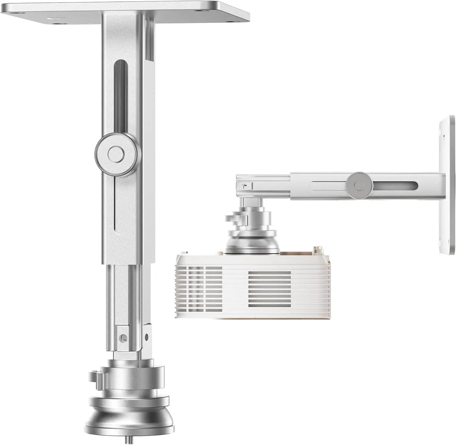 Projector Stand, Single Hole Ceiling/Wall Mount, Height Adjustable 8.94-13.5", Aluminum Alloy, Holds 33 lbs, Silver
Projector Stand, Single Hole Ceiling/Wall Mount, Height Adjustable 8.94-13.5", Aluminum Alloy, Holds 33 lbs, Silver
