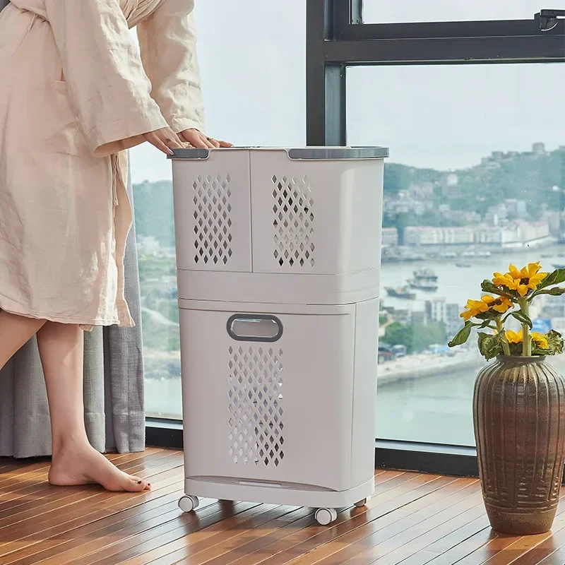 Large Bathroom Dirty Laundry Storage Basket with Wheel 3 Layers Hamper Toilet Dirty Clothes Organizer Home Storage Container
Large Bathroom Dirty Laundry Storage Basket with Wheel 3 Layers Hamper Toilet Dirty Clothes Organizer Home Storage Container