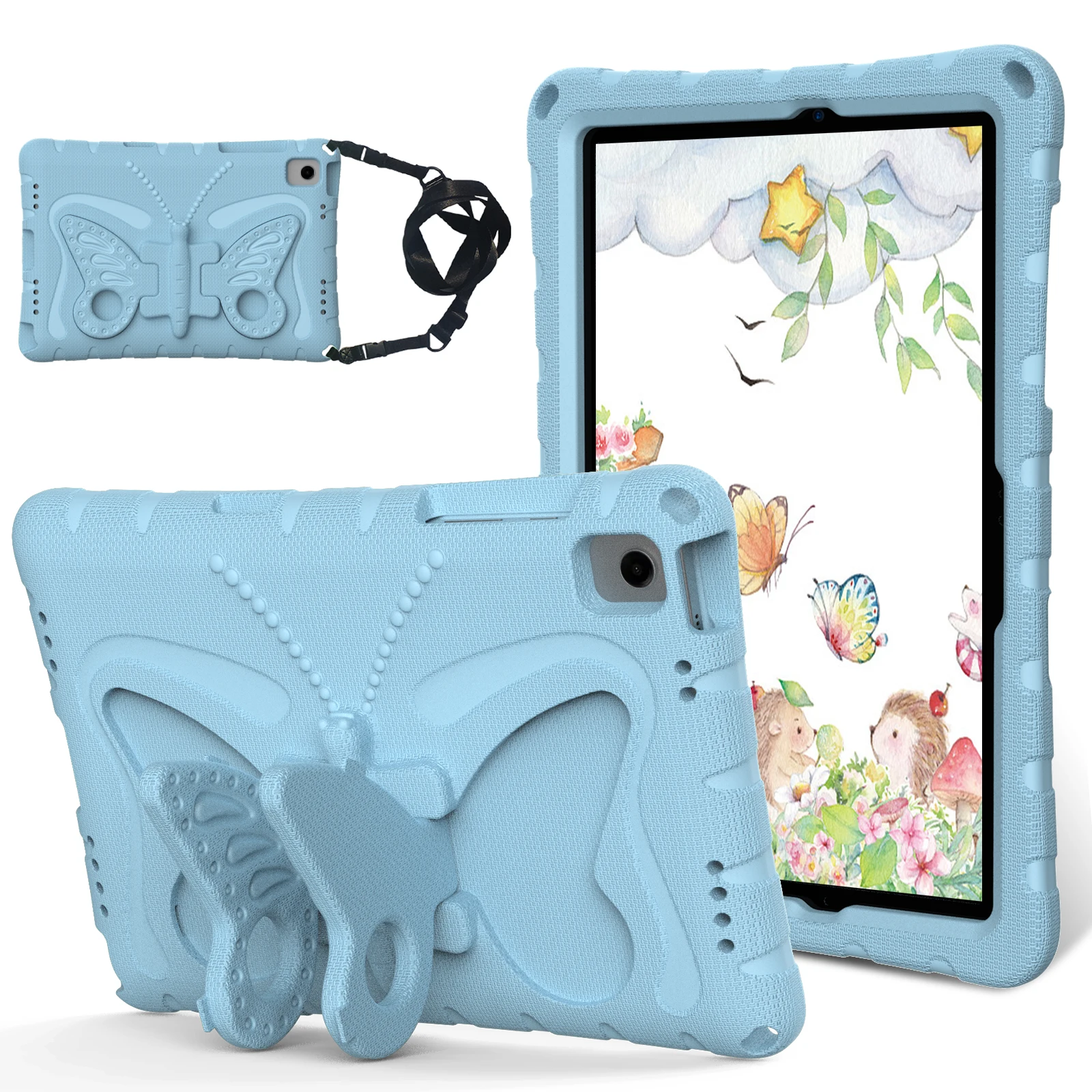 For Samsung Galaxy Tab A9+ Case Butterfly Kickstand EVA Tablet Cover with Shoulder Strap - Baby Blue
For Samsung Galaxy Tab A9+ Case Butterfly Kickstand EVA Tablet Cover with Shoulder Strap - Baby Blue