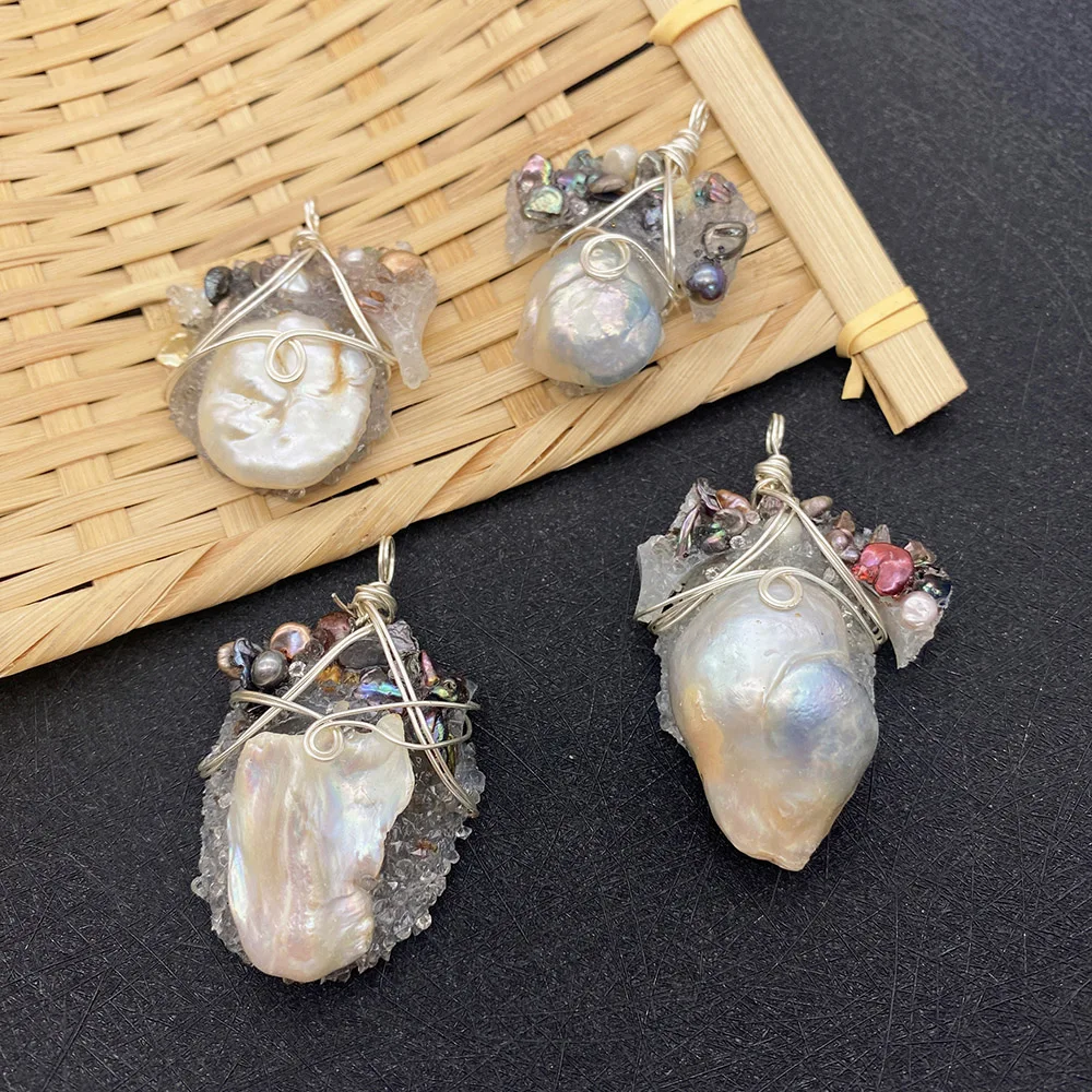 Unique Personalized Natural Freshwater Pearl Pendants Irregular Hand-Wrapped Pearl Charms DIY Necklace Earring Jewelry Accessory
Unique Personalized Natural Freshwater Pearl Pendants Irregular Hand-Wrapped Pearl Charms DIY Necklace Earring Jewelry Accessory