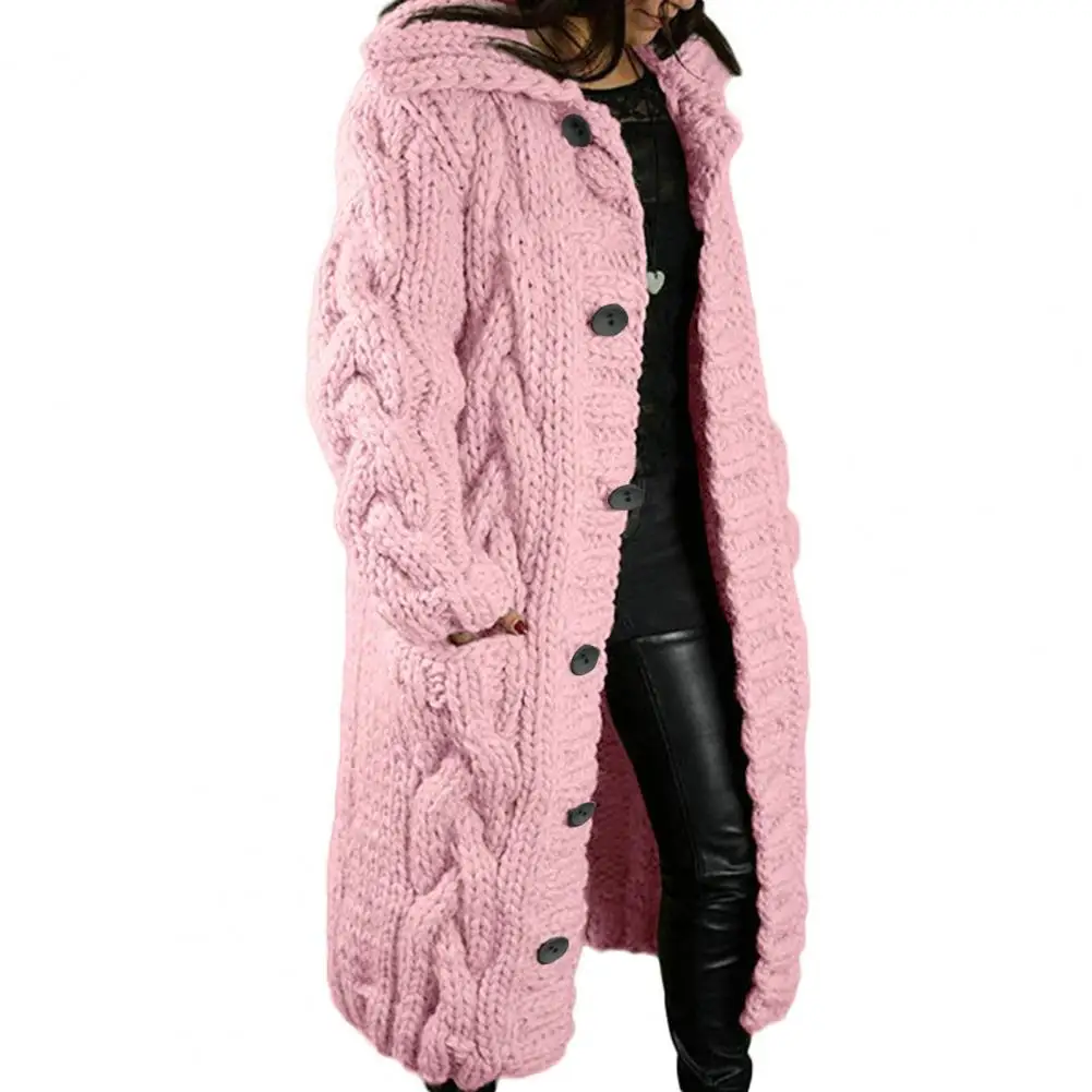 Fall Winter Women Sweater Coat Single-breasted Mid Length Knitted Long Sleeve Turn-down Collar Cardigan Sweater
Fall Winter Women Sweater Coat Single-breasted Mid Length Knitted Long Sleeve Turn-down Collar Cardigan Sweater