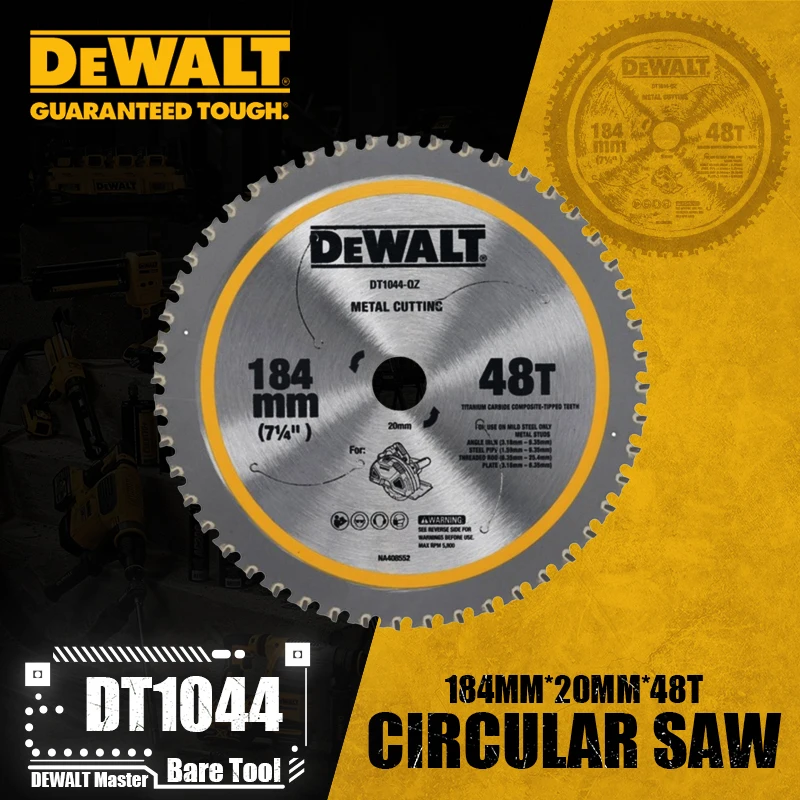 DEWALT DT1044 184mm x 20mm x 48T Mild Steel Metal Cutting Circular Saw Blade Power Tool Accessories For DCS383
DEWALT DT1044 184mm x 20mm x 48T Mild Steel Metal Cutting Circular Saw Blade Power Tool Accessories For DCS383