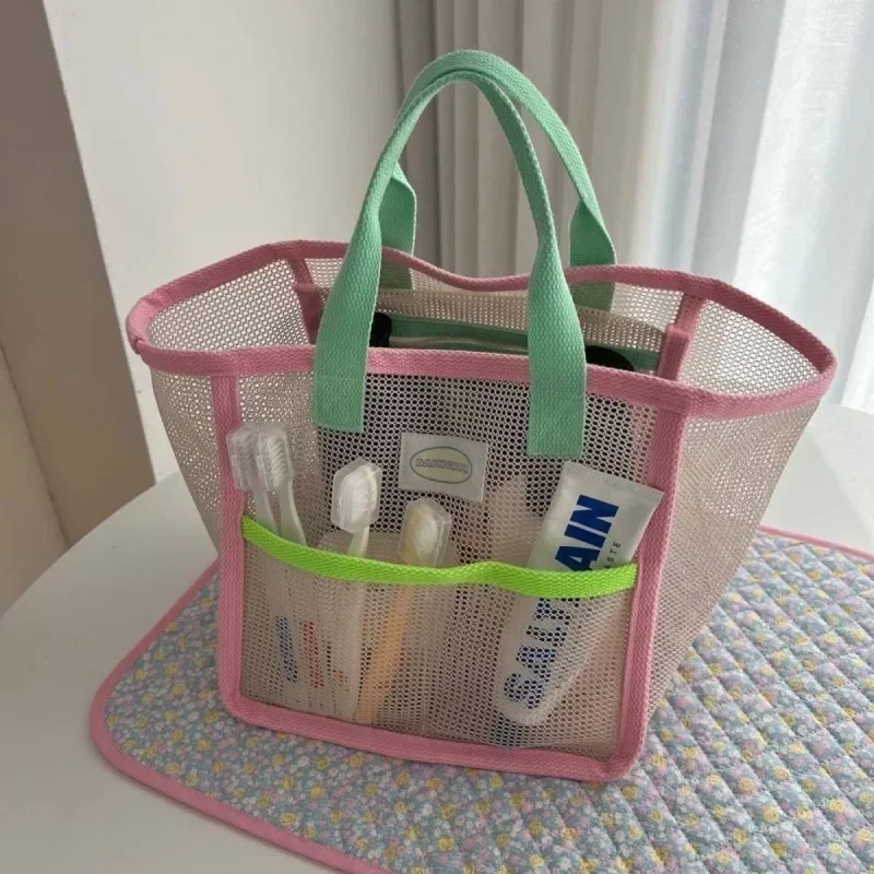 Home Pink Green Contrast Beach Bag Children's Toy Mesh Portable Storage Bag Outdoor Travel Swimming Toiletry Storage Bag Organiz
Home Pink Green Contrast Beach Bag Children's Toy Mesh Portable Storage Bag Outdoor Travel Swimming Toiletry Storage Bag Organiz