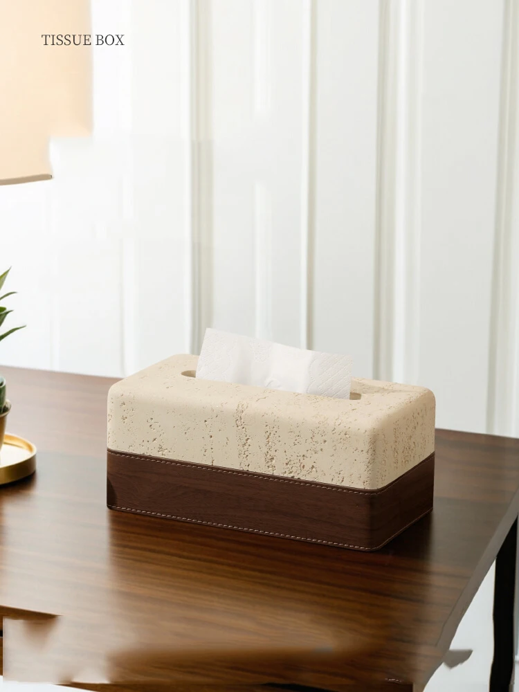 Wabi-Sabi Style Cave Stone Material Tissue Box Light Luxury Home Decoration Rectangle Leather Splice Kitchen Tissue Storage Box
Wabi-Sabi Style Cave Stone Material Tissue Box Light Luxury Home Decoration Rectangle Leather Splice Kitchen Tissue Storage Box