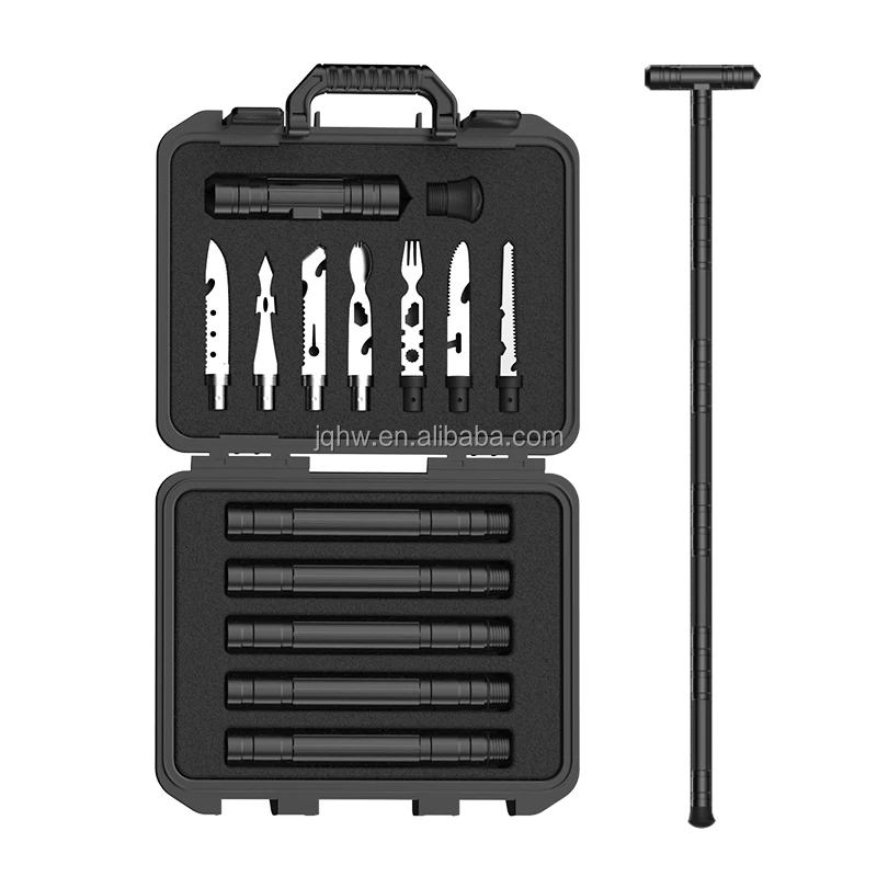 Multifunctional Outdoor Camping Trekking Pole Tool Set 
Multifunctional Outdoor Camping Trekking Pole Tool Set