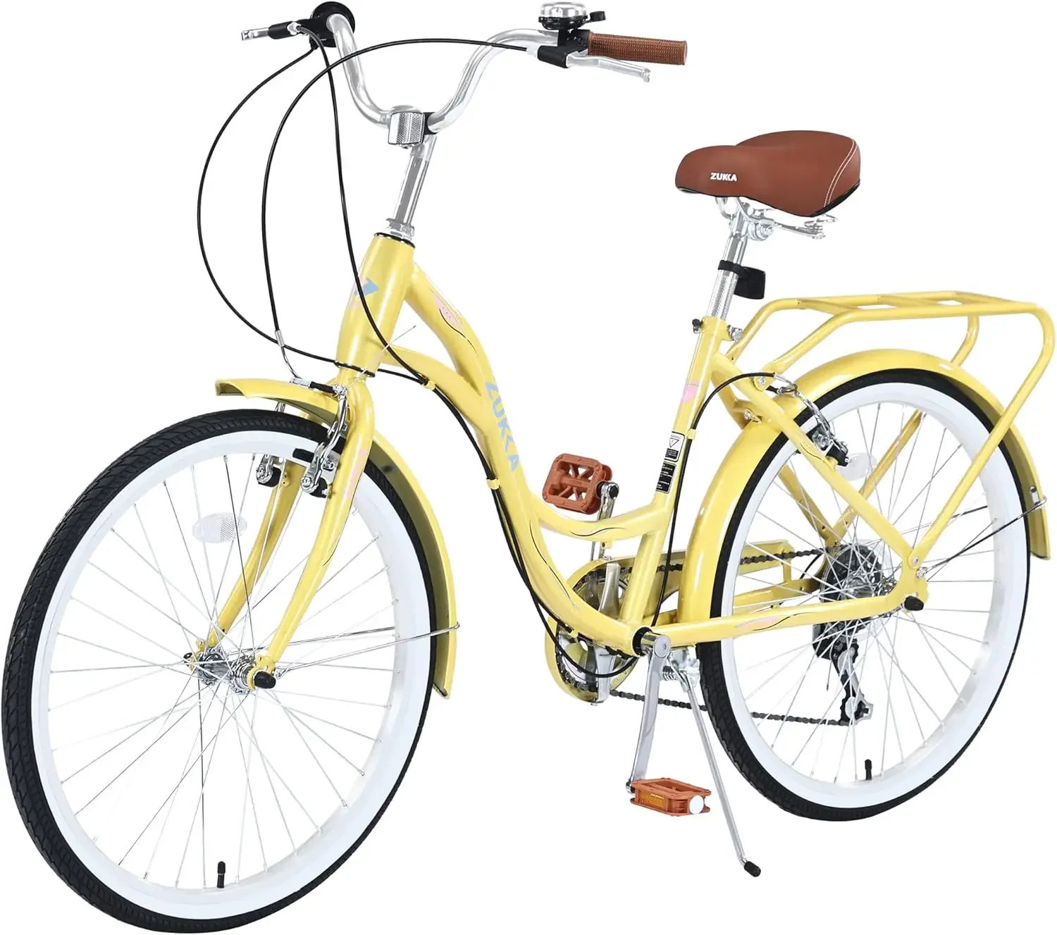 ZUKKA Beach Cruiser Bike for Women 24/26 Inch Ladies Bike 7 Speed Complete Cruiser Bikes with Dual V-Brake and Adjustable Seat,
ZUKKA Beach Cruiser Bike for Women 24/26 Inch Ladies Bike 7 Speed Complete Cruiser Bikes with Dual V-Brake and Adjustable Seat,