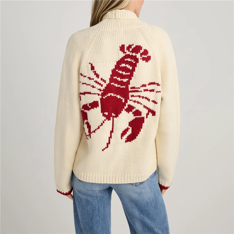 Cardigans Women 2024 Autumn Winter Single Breasted V-neck Knitted Sweater Fashion Knitwear Lobster Print Women's Jumpers
Cardigans Women 2024 Autumn Winter Single Breasted V-neck Knitted Sweater Fashion Knitwear Lobster Print Women's Jumpers