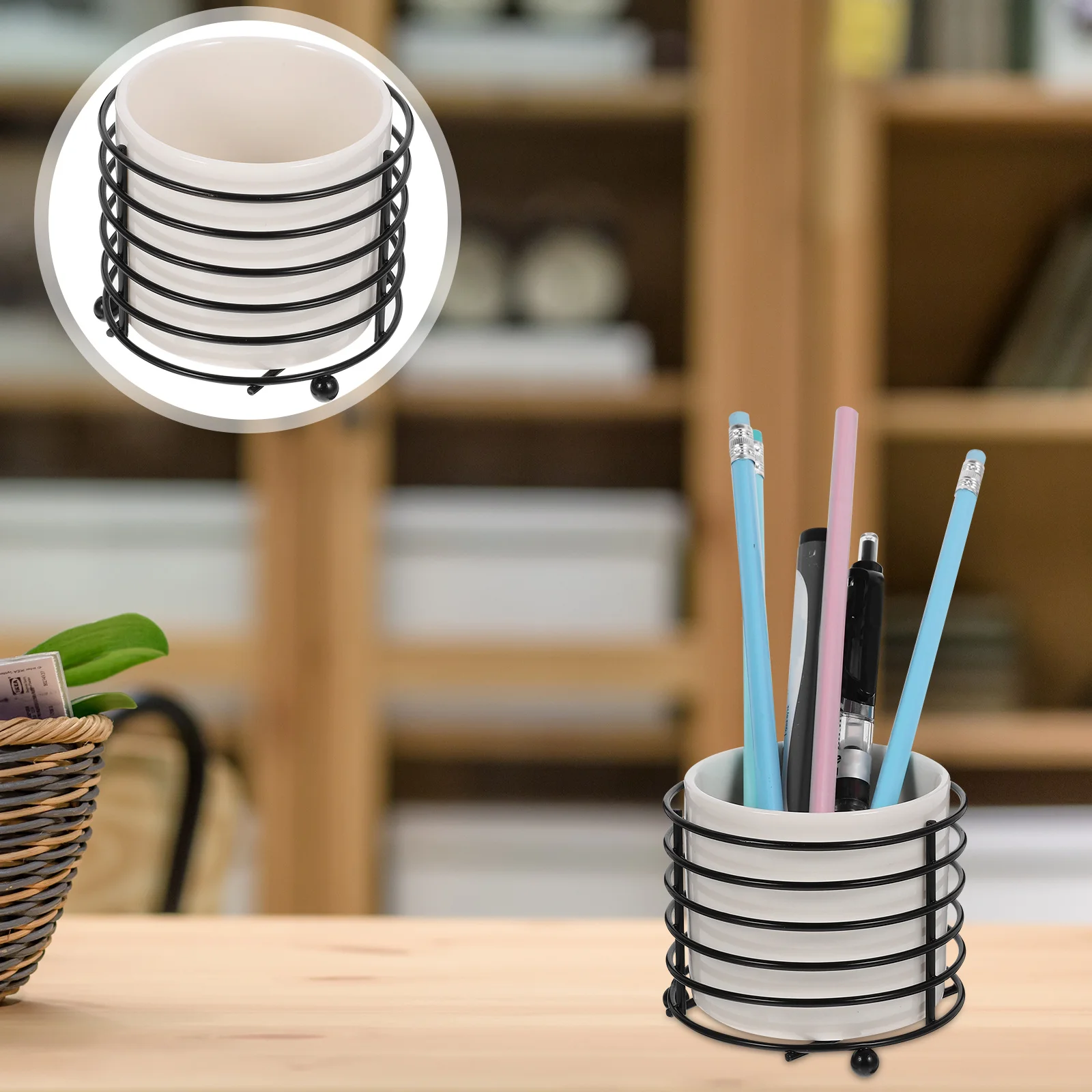 Ceramic Pen Holder Iron Stand Desktop Pencil Organizer Stationery Storage Cup For Office Study Brush Pen Bucket Desk
Ceramic Pen Holder Iron Stand Desktop Pencil Organizer Stationery Storage Cup For Office Study Brush Pen Bucket Desk