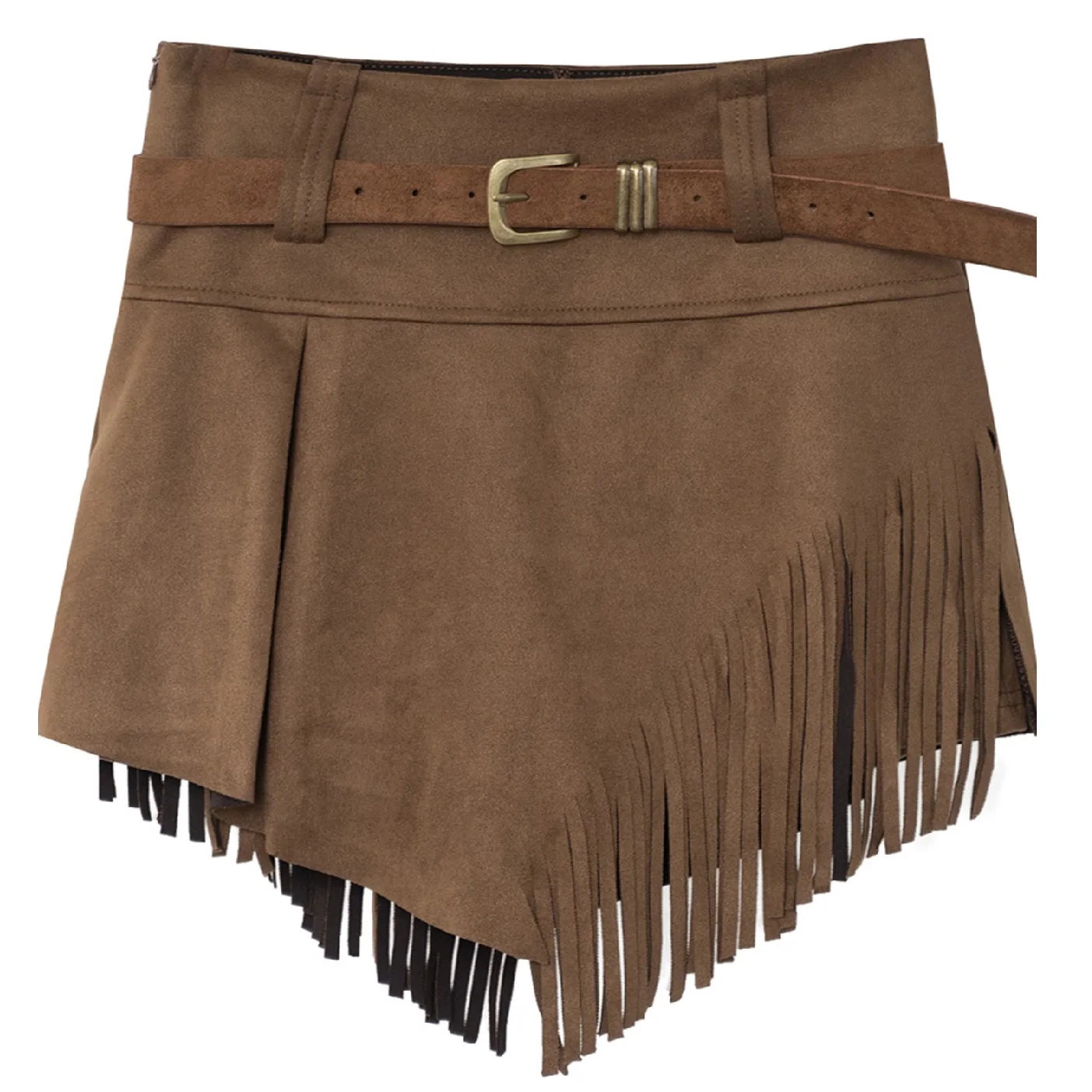 CHIC Spring New Street Girls Suede A-Line Skirts Vintage Slim Irregular Tassels Mini Skirt Women High Waist Bottom with Belt
CHIC Spring New Street Girls Suede A-Line Skirts Vintage Slim Irregular Tassels Mini Skirt Women High Waist Bottom with Belt