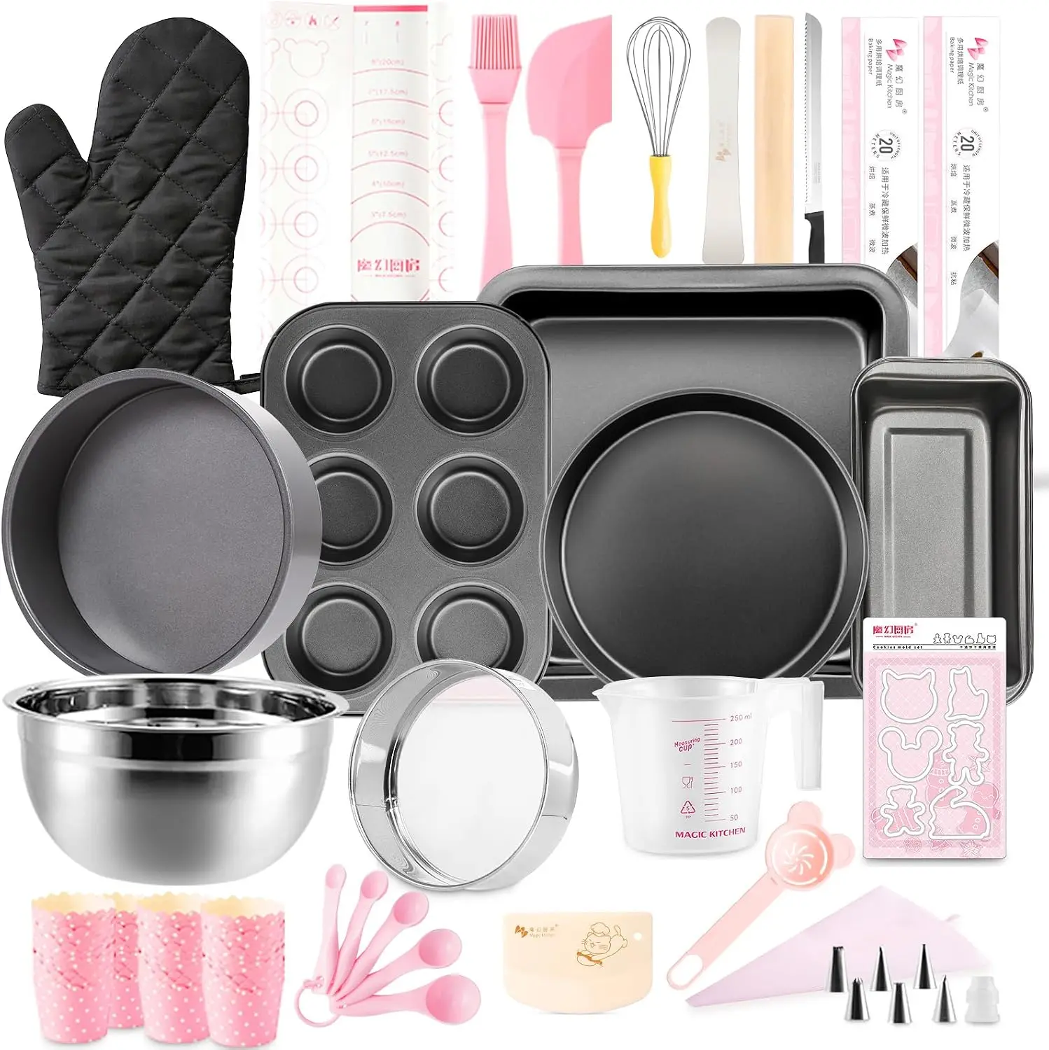 25-Piece Nonstick Baking Set with Cake Pans, Muffin Pan, Pizza Pan, Loaf Pan & More, Complete Baking Starter Kit for Beginners
25-Piece Nonstick Baking Set with Cake Pans, Muffin Pan, Pizza Pan, Loaf Pan & More, Complete Baking Starter Kit for Beginners