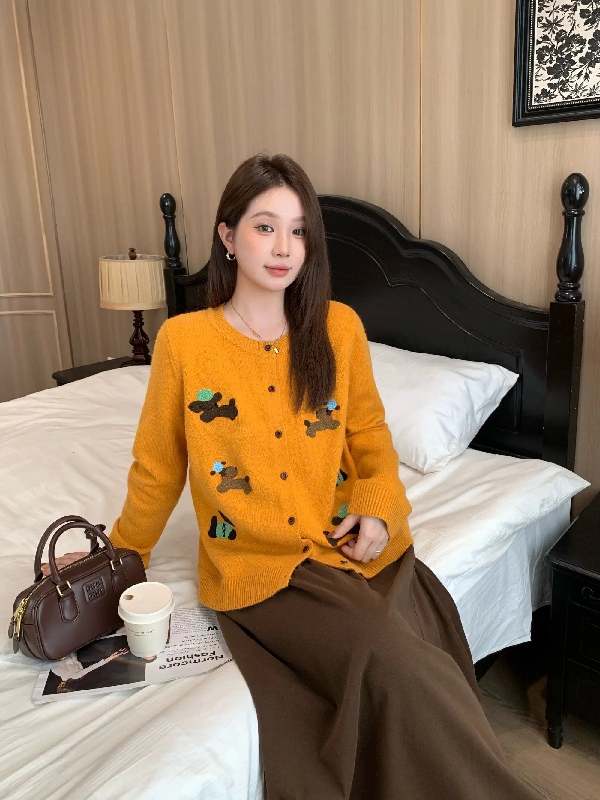 plus Size Women's Casual Knitted Open Cardigan Embroidered Dog Design Early Autumn Loose Fit Top Warm Long Sve round Ne
plus Size Women's Casual Knitted Open Cardigan Embroidered Dog Design Early Autumn Loose Fit Top Warm Long Sve round Ne