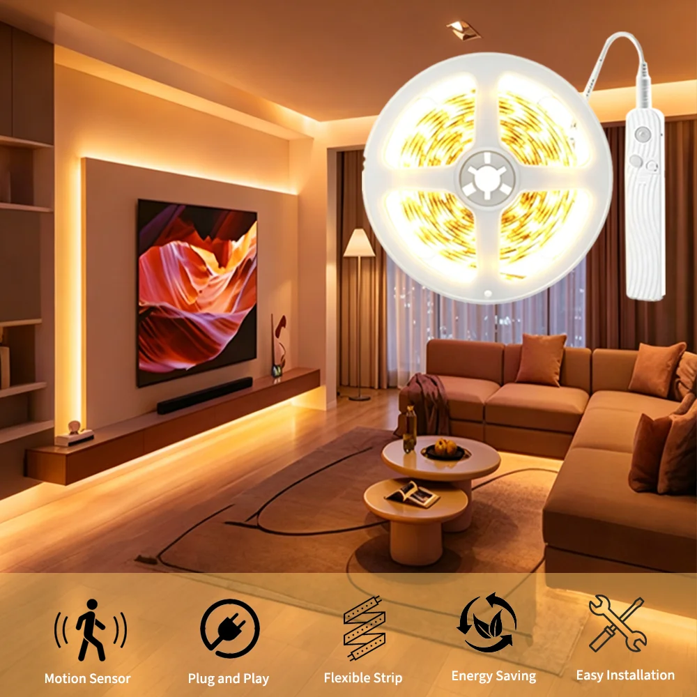 Motion Sensor LED Strip, Dual Modes, Adjustable Delay Off, Easy Install, Cabinet Lighting, Batteries Not Included
Motion Sensor LED Strip, Dual Modes, Adjustable Delay Off, Easy Install, Cabinet Lighting, Batteries Not Included