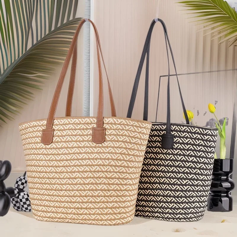 Large Capacity Tote Bag 2025 New French Style Woven Shoulder Bag Casual Seaside Travel Beach Bag Fashion Commuting Women Handbag
Large Capacity Tote Bag 2025 New French Style Woven Shoulder Bag Casual Seaside Travel Beach Bag Fashion Commuting Women Handbag
