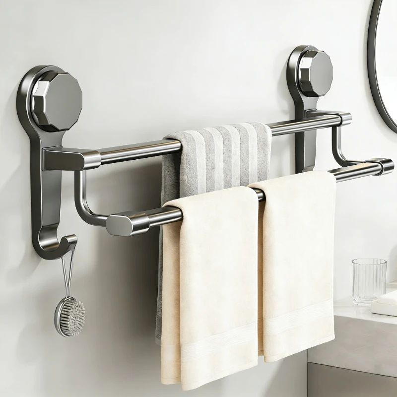 40/50CM Modern No-Drill Double Towel Rack, Heavy-Duty Carbon Steel Bathroom Storage Organizer
40/50CM Modern No-Drill Double Towel Rack, Heavy-Duty Carbon Steel Bathroom Storage Organizer