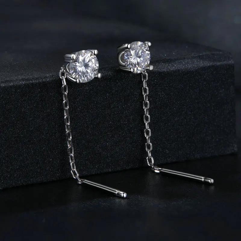 Bamoer U 0.4CT Moissanite Earrings 925 Sterling Silver Unique Long Chain Design Certified Earrings Women Fine Jewelry VVS1
Bamoer U 0.4CT Moissanite Earrings 925 Sterling Silver Unique Long Chain Design Certified Earrings Women Fine Jewelry VVS1