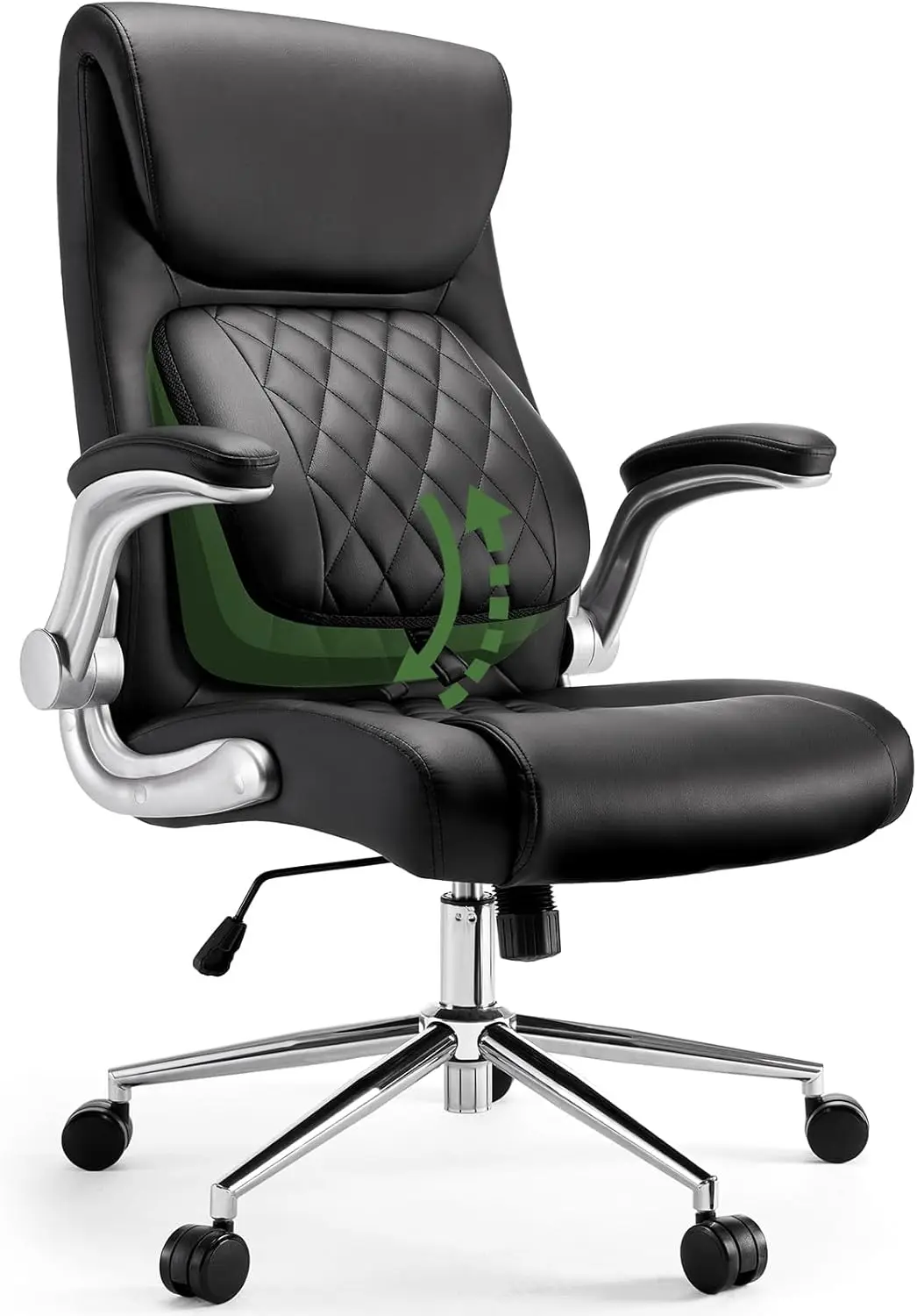 Ergonomic Pu-Leather Office Chair: 5 Settings Lumbar Support, Executive Office Chair Height Adjustable With Padded Flip-Up
Ergonomic Pu-Leather Office Chair: 5 Settings Lumbar Support, Executive Office Chair Height Adjustable With Padded Flip-Up