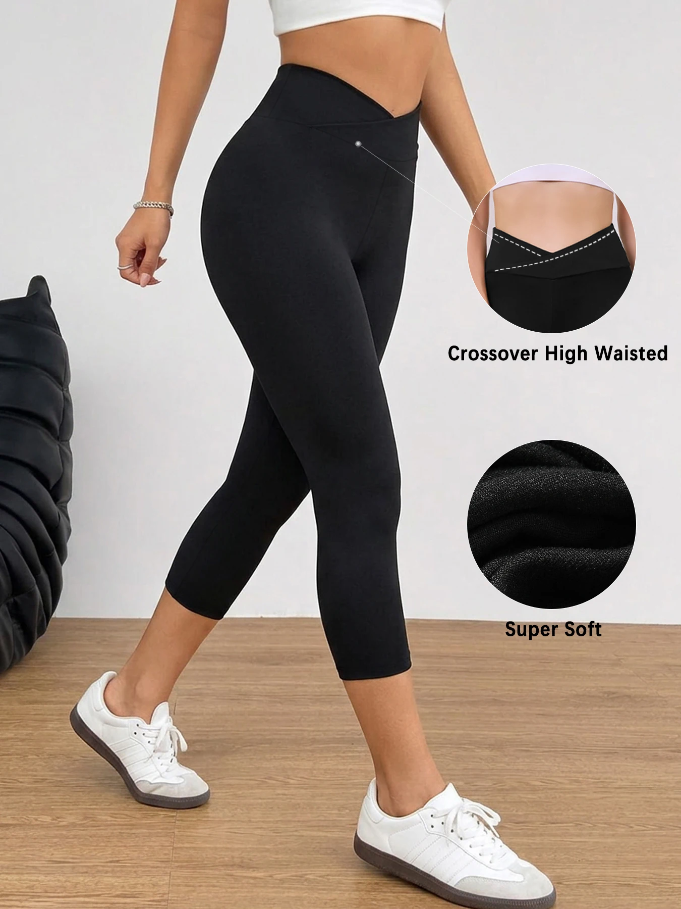 Women's Super Soft Crossover High Waisted Capri Pants Tummy Control No See Through Workout Yoga Running Leggings
Women's Super Soft Crossover High Waisted Capri Pants Tummy Control No See Through Workout Yoga Running Leggings