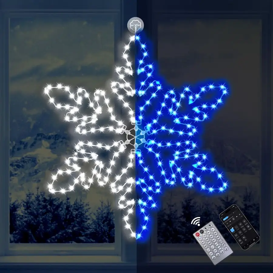 Led Snowflake Lights Outdoor, 36 219 LED Smart Blue White Snowflake Christmas Lights with APP Remote Control Timer Music Sync, M
Led Snowflake Lights Outdoor, 36 219 LED Smart Blue White Snowflake Christmas Lights with APP Remote Control Timer Music Sync, M