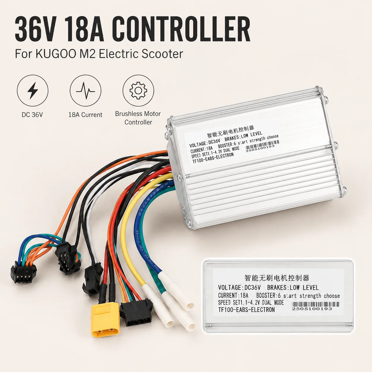 36V 18A Brushless Motor Controller for KUGOO M2 KIRIN Electric Scooter Main Control Board Replacement Repair Parts
36V 18A Brushless Motor Controller for KUGOO M2 KIRIN Electric Scooter Main Control Board Replacement Repair Parts