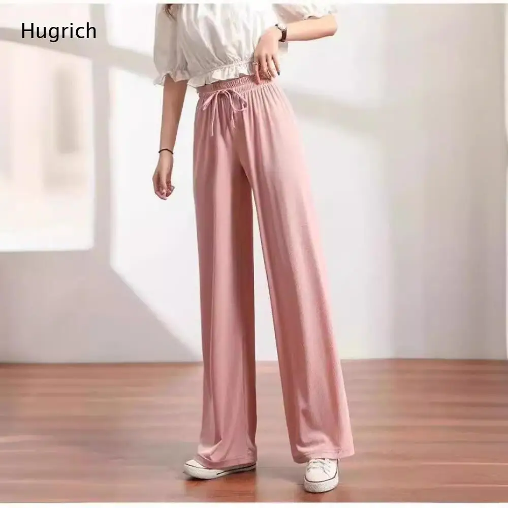 High Waist Elastic Drawstring Wide Leg Pants for Women Loose Casual Trousers for Daily and Vacation Outfits
High Waist Elastic Drawstring Wide Leg Pants for Women Loose Casual Trousers for Daily and Vacation Outfits
