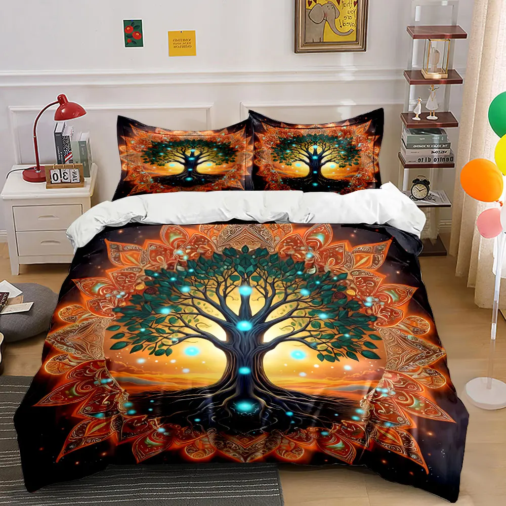 Mystical Glowing Tree with Mandala Decor Pattern Duvet Cover Set Digital Print Colorful Polyester Bedding with Zipper Closur
Mystical Glowing Tree with Mandala Decor Pattern Duvet Cover Set Digital Print Colorful Polyester Bedding with Zipper Closur