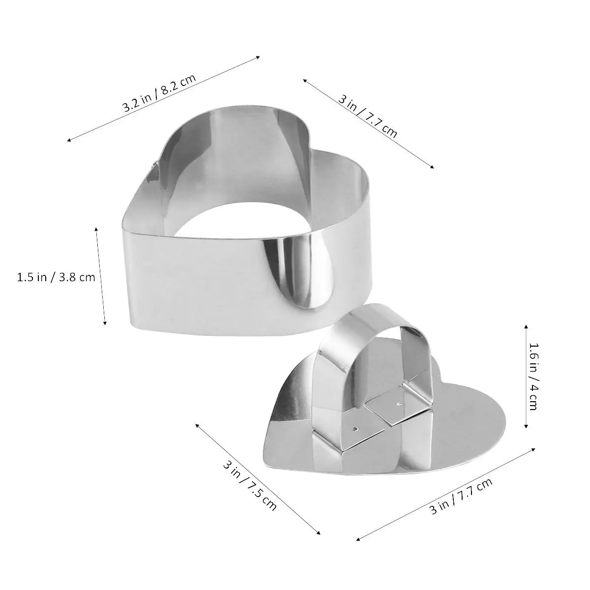 2Pcs Heart Shaped Mousse Cake Mold Chocolate Baking Tool Stainless Steel Non Stick Kitchen Pastry DIY molds
2Pcs Heart Shaped Mousse Cake Mold Chocolate Baking Tool Stainless Steel Non Stick Kitchen Pastry DIY molds