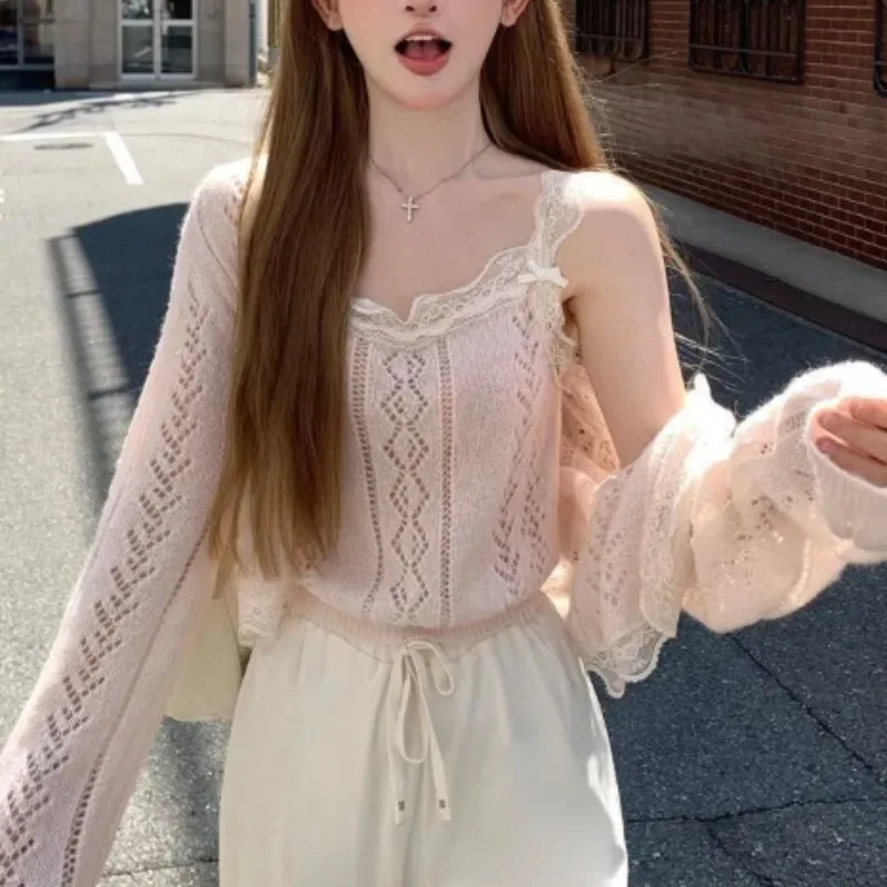 Elegant Knitted Sweater Suits Women Casual Y2k Crop Top Vest + Cardigan Coats Korean Fashion 2 Piece Sets Chic 2000s Vintage
Elegant Knitted Sweater Suits Women Casual Y2k Crop Top Vest + Cardigan Coats Korean Fashion 2 Piece Sets Chic 2000s Vintage