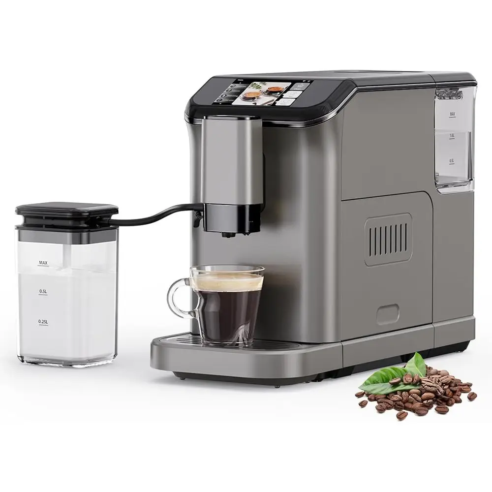 Super Automatic hine & Coee Maker, 20Bar Prure, Built-in Conical Burr Grinder & Milk rother, 6 One-Touch Recipes, Auto Clean, 1.
Super Automatic hine & Coee Maker, 20Bar Prure, Built-in Conical Burr Grinder & Milk rother, 6 One-Touch Recipes, Auto Clean, 1.