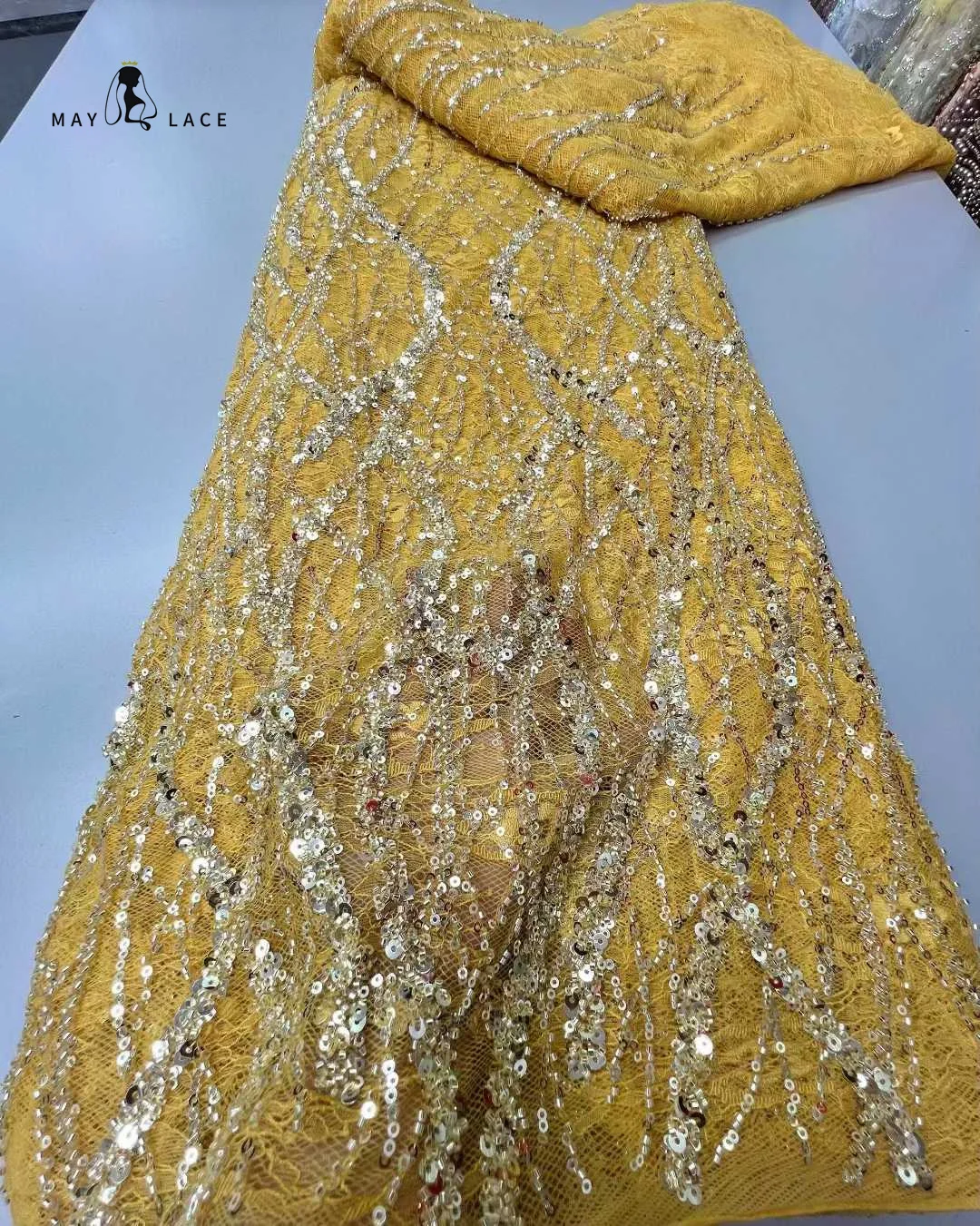 Nigeria Tulle Lace African Lace Fabric with Beads Sequins 2025 High Quality Nigerian Mesh Net Lace Fabric for Wedding Dresses
Nigeria Tulle Lace African Lace Fabric with Beads Sequins 2025 High Quality Nigerian Mesh Net Lace Fabric for Wedding Dresses