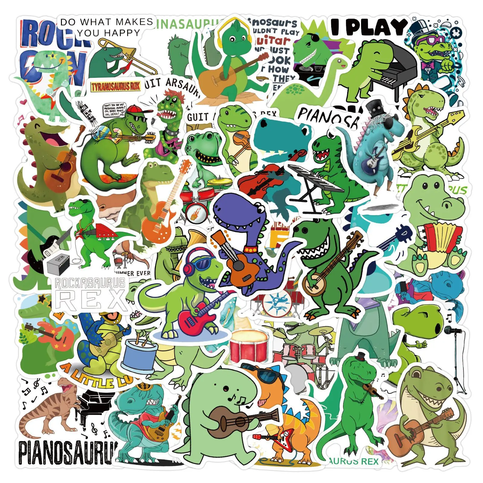 50pcs Funny Dinosaur Band Cartoon Graffiti Stickers Suitcase Water Cup Guitar Car Scooter Mobile Phone DIY Decoration Decals
50pcs Funny Dinosaur Band Cartoon Graffiti Stickers Suitcase Water Cup Guitar Car Scooter Mobile Phone DIY Decoration Decals