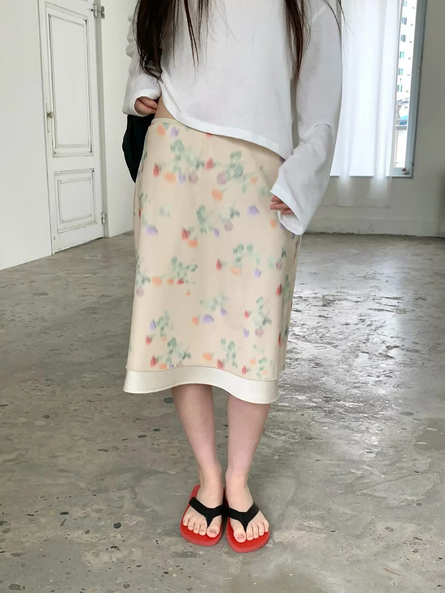 Fashionable Floral Print Half Skirt Women's Layered Clothing Color Block Sweet Middle Length A-Line Skirt High Waist Design
Fashionable Floral Print Half Skirt Women's Layered Clothing Color Block Sweet Middle Length A-Line Skirt High Waist Design