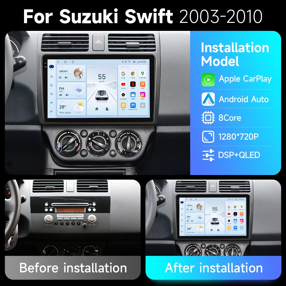 JIUYIN Wireless CarPlay Android Auto 2DIN Radio GPS Multimedia For Suzuki Swift 2003-2010 With 4G Connectivity
JIUYIN Wireless CarPlay Android Auto 2DIN Radio GPS Multimedia For Suzuki Swift 2003-2010 With 4G Connectivity
